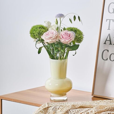 Flower Vase 9 inch Blue Glass Vase Thickened,for Bookshelf,Dinner Table,Office Desktop,Meeting Room,Bathroom,Centerpiece Countertop,Home Decor in Saudi Arabia