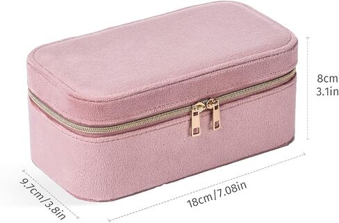 CASEGRACE Travel Jewelry Case,2-Layer Jewelry Holder Organizer Display Box,7.08x 3.8x 3 .1Inches Portable Jewelry Box for Necklace Earring Rings Bracelet Sunglasses lipstick Best Gift (Dark Green) in Saudi Arabia