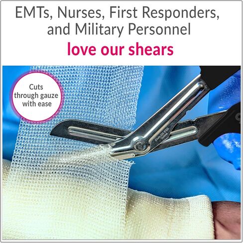 EZ Clean Trauma Shears - Stainless Steel Bandage Scissors for Surgical, EMT, EMS, Nursing, and Veterinary Use, First Aid Supplies, 7.5-inch, Black in Saudi Arabia