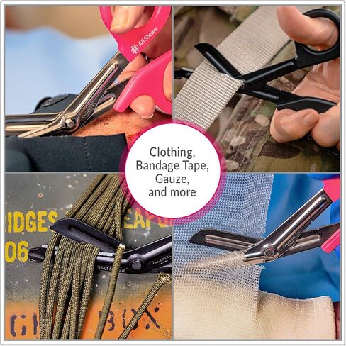 EZ Clean Trauma Shears - Stainless Steel Bandage Scissors for Surgical, EMT, EMS, Nursing, and Veterinary Use, First Aid Supplies, 7.5-inch, Black in Saudi Arabia