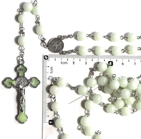 مسبحة مسبحة زجاجية كريستالية مضيئة مسبحة صليب هدايا كاثوليكية in Kuwait