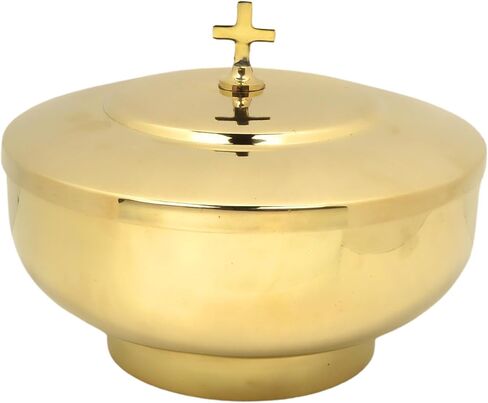 Needzo Ciborium مع صليب، نحاس مصقول عالي الجودة، لوازم الكنيسة الكاثوليكية التقليدية، 39 أونصة، 4 × 6 بوصات in Saudi Arabia