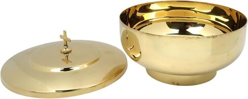 Needzo Ciborium مع صليب، نحاس مصقول عالي الجودة، لوازم الكنيسة الكاثوليكية التقليدية، 39 أونصة، 4 × 6 بوصات in Saudi Arabia