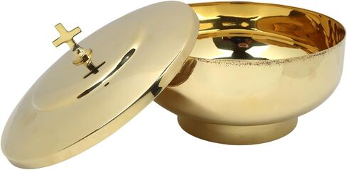 Needzo Ciborium مع صليب، نحاس مصقول عالي الجودة، لوازم الكنيسة الكاثوليكية التقليدية، 39 أونصة، 4 × 6 بوصات in Saudi Arabia