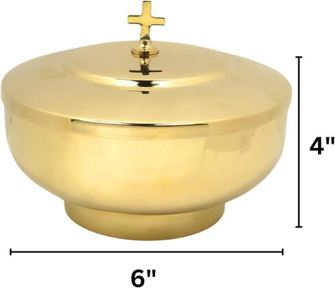 Needzo Ciborium مع صليب، نحاس مصقول عالي الجودة، لوازم الكنيسة الكاثوليكية التقليدية، 39 أونصة، 4 × 6 بوصات in Saudi Arabia