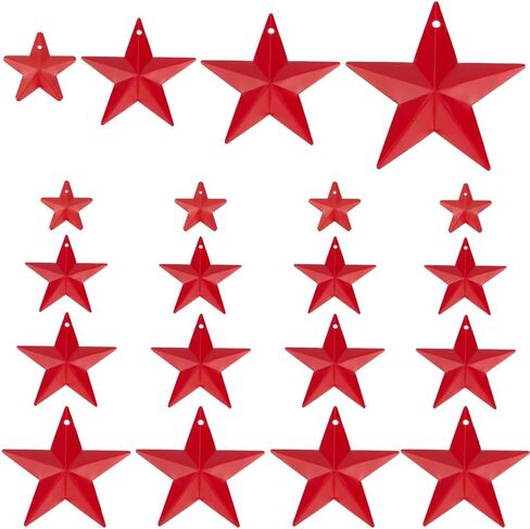 GORGECRAFT 32PCS 1/1.6/1.9/2.4 Inch Metal Star Decor Barn Star with Hole Iron Vintage Wall Arts Hanging Decors for Crafts House Christmas Independence Day Indoor Outdoor DIY Handmade Accent, Black in Saudi Arabia