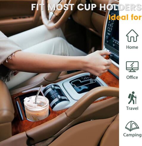 Iced Coffee Cups With Lids and Straws 4 Pcs, 16 OZ Unbreakable Glasses Drinking Set,Clear Plastic Cups Reusable Iced Coffee Tumbler with Lid and Straw, To Go Coffee Cups Dishwasher Safe in Saudi Arabia