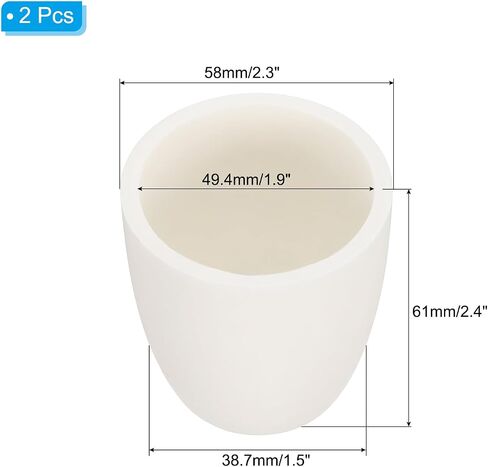 PATIKIL Alumina Crucible Aluminum Oxide Crucible Crucible 40ml Crucible Bowl Dish Cup White for Lab Laboratory Casting Gold Silver Copper Brass Alloy,2 Pcs in Saudi Arabia