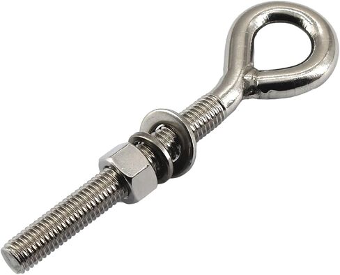 2Pcs M14 Stainless Steel Eye Bolt with Nut and Washers Long Shank Threaded Rod Ringbolt Closed Ring Eyelet Bolt in Saudi Arabia