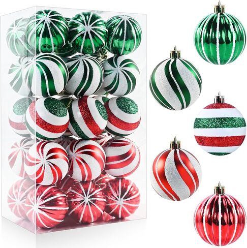Christmas Balls Ornaments for Xmas Tree- 30Pcs Shatterproof Christmas Tree Decorations, 2.36" Hanging Balls Muti-color Christmas Ball Ornaments Set for Holiday Party Decoration Perfect Super Bulbs in Saudi Arabia