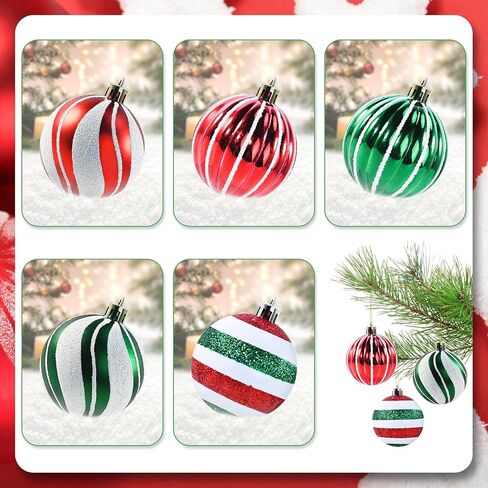 Christmas Balls Ornaments for Xmas Tree- 30Pcs Shatterproof Christmas Tree Decorations, 2.36" Hanging Balls Muti-color Christmas Ball Ornaments Set for Holiday Party Decoration Perfect Super Bulbs in Saudi Arabia