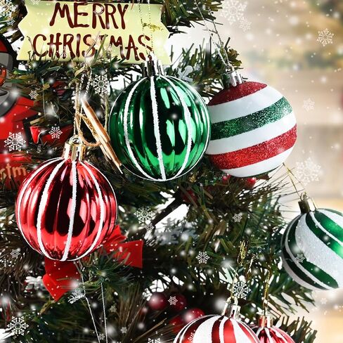 Christmas Balls Ornaments for Xmas Tree- 30Pcs Shatterproof Christmas Tree Decorations, 2.36" Hanging Balls Muti-color Christmas Ball Ornaments Set for Holiday Party Decoration Perfect Super Bulbs in Saudi Arabia