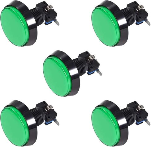 uxcell Game Push Button 60mm Round 12V LED Illuminated Push Button Switch with Micro Switch for Arcade Video Games White 5pcs in Saudi Arabia