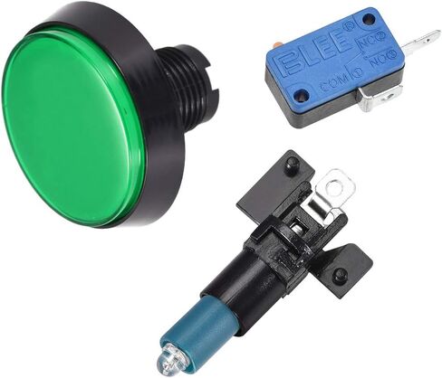 uxcell Game Push Button 60mm Round 12V LED Illuminated Push Button Switch with Micro Switch for Arcade Video Games White 5pcs in Saudi Arabia