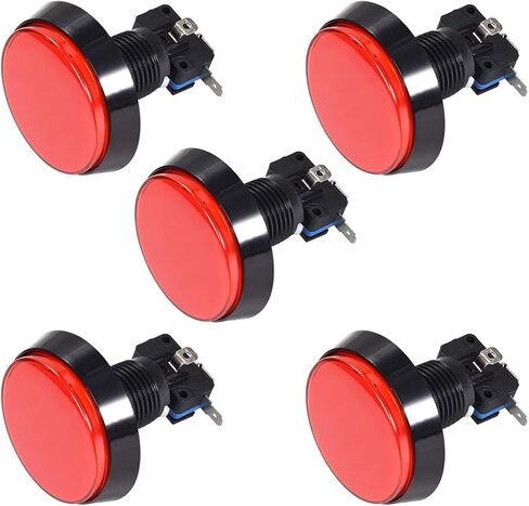 uxcell Game Push Button 60mm Round 12V LED Illuminated Push Button Switch with Micro Switch for Arcade Video Games White 5pcs in Saudi Arabia