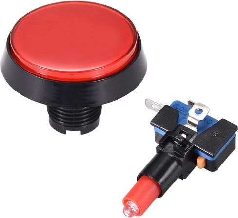 uxcell Game Push Button 60mm Round 12V LED Illuminated Push Button Switch with Micro Switch for Arcade Video Games White 5pcs in Saudi Arabia
