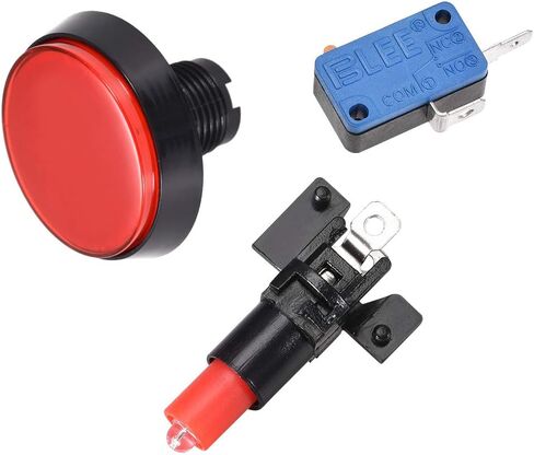 uxcell Game Push Button 60mm Round 12V LED Illuminated Push Button Switch with Micro Switch for Arcade Video Games White 5pcs in Saudi Arabia