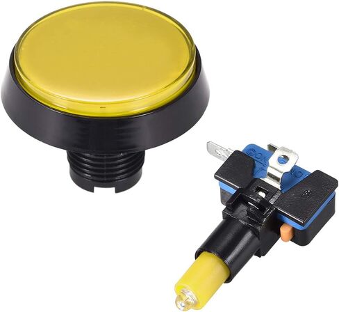 uxcell Game Push Button 60mm Round 12V LED Illuminated Push Button Switch with Micro Switch for Arcade Video Games White 5pcs in Saudi Arabia