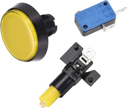 uxcell Game Push Button 60mm Round 12V LED Illuminated Push Button Switch with Micro Switch for Arcade Video Games White 5pcs in Saudi Arabia
