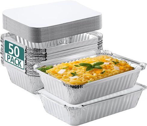 60 Pack 6x3.5x2 Disposable Aluminum Loaf Pans with Lids- NEEBAKE-Small-Aluminum-Foil-Pans-Tin-Foil-Baking-Pans-Tin-Trays-Food-Containers-for-Baking-Cakes-Bread-Meat-Loaves in Saudi Arabia
