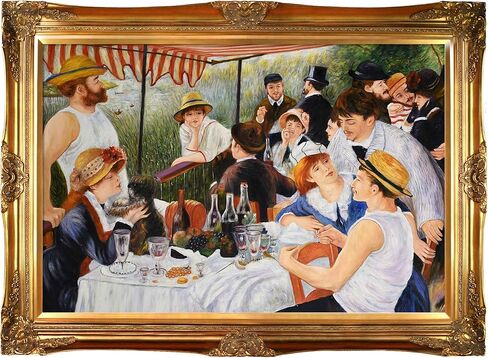 overstockArt La Pastiche غداء حفلة القوارب من تصميم بيير أوغست رينوار مع لوحة فنية جدارية زيتية بإطار ذهبي فيكتوري، 81.28 سم × 71.12 سم in Saudi Arabia