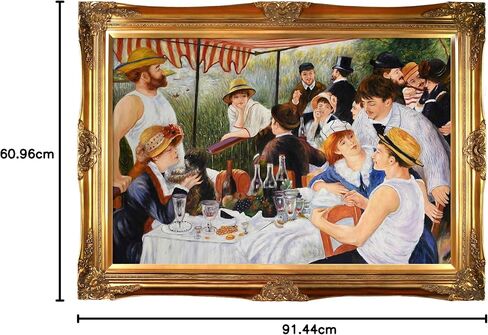 overstockArt La Pastiche غداء حفلة القوارب من تصميم بيير أوغست رينوار مع لوحة فنية جدارية زيتية بإطار ذهبي فيكتوري، 81.28 سم × 71.12 سم in Saudi Arabia