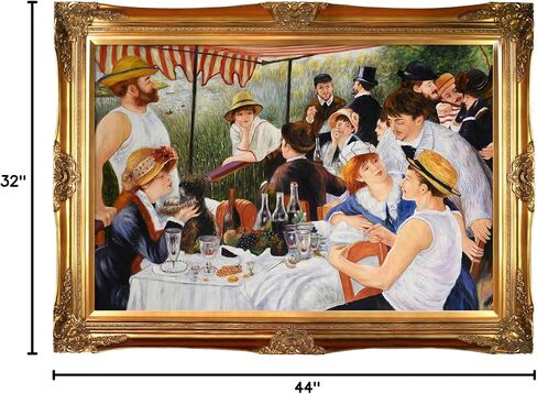 overstockArt La Pastiche غداء حفلة القوارب من تصميم بيير أوغست رينوار مع لوحة فنية جدارية زيتية بإطار ذهبي فيكتوري، 81.28 سم × 71.12 سم in Saudi Arabia