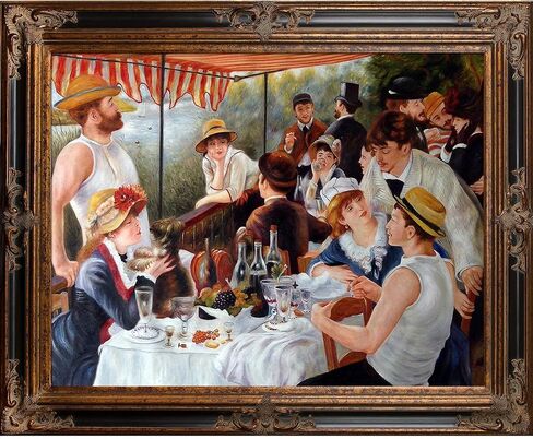 overstockArt La Pastiche غداء حفلة القوارب من تصميم بيير أوغست رينوار مع لوحة فنية جدارية زيتية بإطار ذهبي فيكتوري، 81.28 سم × 71.12 سم in Saudi Arabia