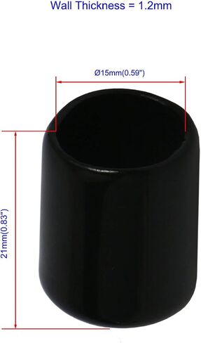 20PCS ID16mm(5/8") Black PVC Rubber End Caps, Vinyl Flexible End Caps, Round Pipe End Caps, Bolt Thread Protector Safety Caps in Saudi Arabia