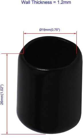 20PCS ID16mm(5/8") Black PVC Rubber End Caps, Vinyl Flexible End Caps, Round Pipe End Caps, Bolt Thread Protector Safety Caps in Saudi Arabia