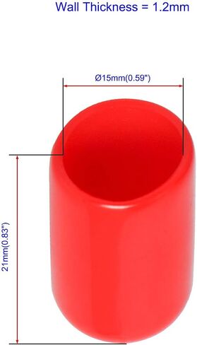 20PCS ID16mm(5/8") Black PVC Rubber End Caps, Vinyl Flexible End Caps, Round Pipe End Caps, Bolt Thread Protector Safety Caps in Saudi Arabia