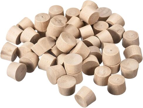 uxcell 100Pcs Flat Head Wood Plugs, 1-3/8 Inch Wooden Button Screw Plug Wood Plugs Screw Hole Covers for Furniture Tables Chairs in Saudi Arabia