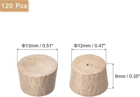 uxcell 100Pcs Flat Head Wood Plugs, 1-3/8 Inch Wooden Button Screw Plug Wood Plugs Screw Hole Covers for Furniture Tables Chairs in Saudi Arabia