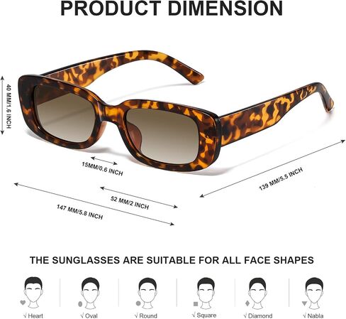 JASPIN Rectangle Sunglasses for Women Men Trendy Y2k Retro 90s Sun Glasses UV400 Protection Cool Square Frame in Saudi Arabia