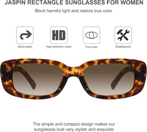 JASPIN Rectangle Sunglasses for Women Men Trendy Y2k Retro 90s Sun Glasses UV400 Protection Cool Square Frame in Saudi Arabia