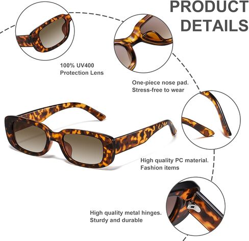 JASPIN Rectangle Sunglasses for Women Men Trendy Y2k Retro 90s Sun Glasses UV400 Protection Cool Square Frame in Saudi Arabia