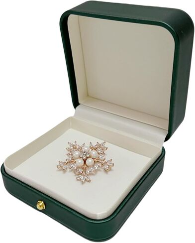Brooch Pin Jewelry Box Case Green PU Leather For Presentation Storage Premium Grade in Saudi Arabia