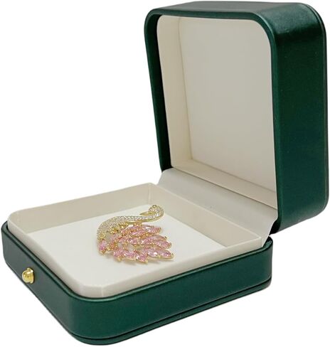 Brooch Pin Jewelry Box Case Green PU Leather For Presentation Storage Premium Grade in Saudi Arabia