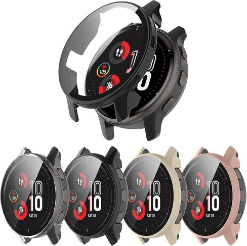 [عبوة من 5 قطع] حافظة مع واقي شاشة من الزجاج المقوى متوافق مع Garmin Venu 2 (45 ملم)، حافظة حماية كاملة من الصدمات رفيعة للغاية من البولي كربونات الصلب للرجال والنساء in Kuwait