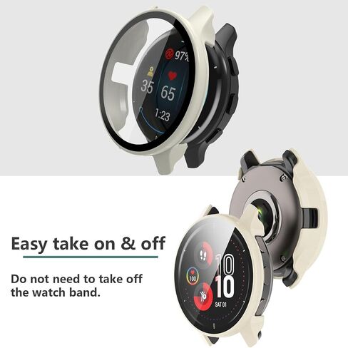 [عبوة من 5 قطع] حافظة مع واقي شاشة من الزجاج المقوى متوافق مع Garmin Venu 2 (45 ملم)، حافظة حماية كاملة من الصدمات رفيعة للغاية من البولي كربونات الصلب للرجال والنساء in Kuwait