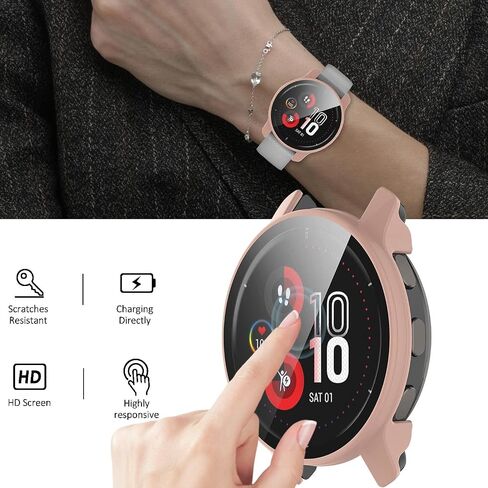 [عبوة من 5 قطع] حافظة مع واقي شاشة من الزجاج المقوى متوافق مع Garmin Venu 2 (45 ملم)، حافظة حماية كاملة من الصدمات رفيعة للغاية من البولي كربونات الصلب للرجال والنساء in Kuwait