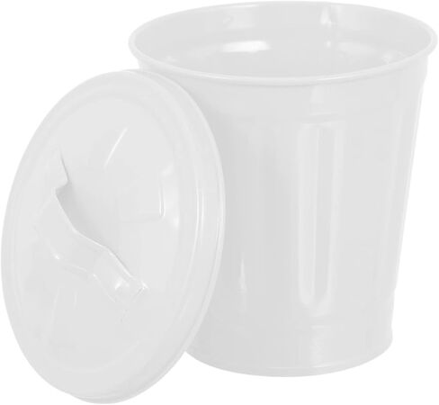 Stainless Steel Trash Cans with Lids, Desktop Waster Basket Outdoor Dog Poop Garbage Can Farmhouse Retro Metal Waste Bin for Bathroom Bedroom Garden Yard in Kuwait