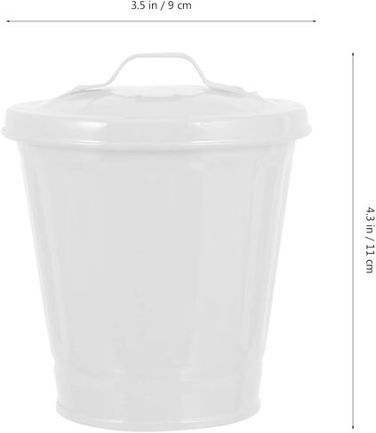 Stainless Steel Trash Cans with Lids, Desktop Waster Basket Outdoor Dog Poop Garbage Can Farmhouse Retro Metal Waste Bin for Bathroom Bedroom Garden Yard in Kuwait