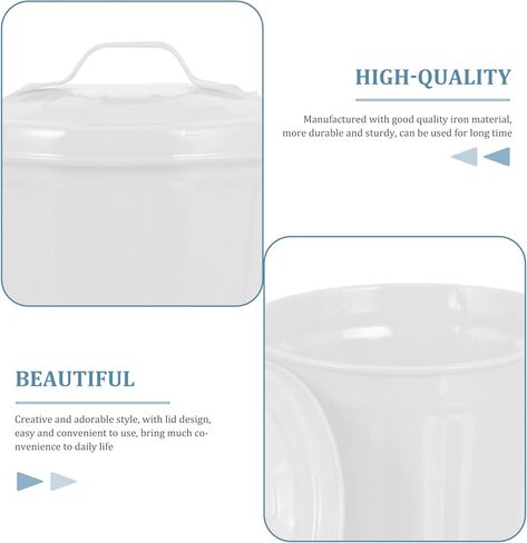 Stainless Steel Trash Cans with Lids, Desktop Waster Basket Outdoor Dog Poop Garbage Can Farmhouse Retro Metal Waste Bin for Bathroom Bedroom Garden Yard in Kuwait