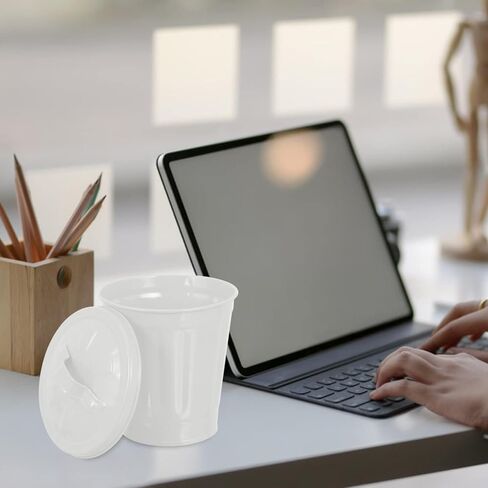 Stainless Steel Trash Cans with Lids, Desktop Waster Basket Outdoor Dog Poop Garbage Can Farmhouse Retro Metal Waste Bin for Bathroom Bedroom Garden Yard in Kuwait