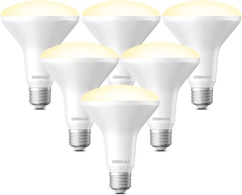 BR30 لمبة LED، أضواء غامرة قابلة للتعتيم في الأماكن المغلقة CRI80 7W يعادل 65W 2700K أبيض ناعم 650 لومن، 15000 ساعة مدى الحياة، مصابيح إضاءة مجوفة، قاعدة E26 داخلية يمكن أن تضيء المصابيح، 6 عبوات in Kuwait