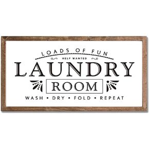 Rectangle Laundry Sign for Laundry Room Decor, Large Laundry Room Sign as Laundry Signs Wall Decor for Laundry Room Wall Decor, 24 X 12 Inches Farmhouse Laundry Sign