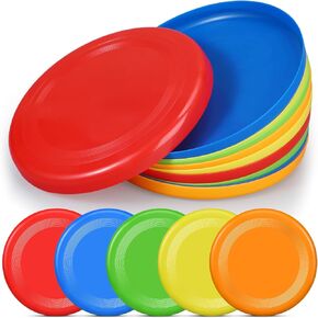 10 Pack Kids Flying Disc Disk Flyer Disc Outdoor Training Interactive Flying Discs Bulk for Children Adults Dogs for Beach Game Sports Party Favors, 5 Colors