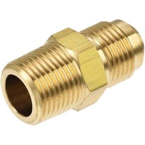 تركيب الأنابيب النحاسية uxcell، 1/4 SAE مضيئة إلى خيط ذكر 1/8NPT، موصل خرطوم محول الأنابيب، لتبريد مكيف الهواء