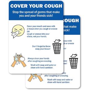 (2 Pack) Cover Your Cough 2 OSHA Notice Sign 5 Inch X 3.5 Inch Vinyl Label Decal Sticker Weather Resistant, UV Protected for Workplace, Business, and Construction Site, Made in the USA